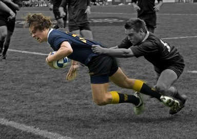  Dave Thomas scoring the decisive try to clinch the Secondary Schools 1st XV Auckland Final at Eden Park